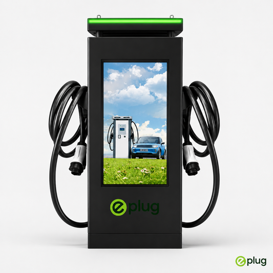 ePlug Fast DC Charging Station 60-80 kW 2xCCS2 Digital Ads Display